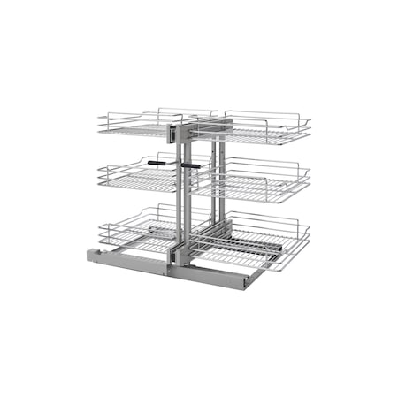 Rev-A-Shelf Steel, Silver, 32.25 in W, 24 in H, 20.25 in L, Silver 5PSP3-18SC-CR